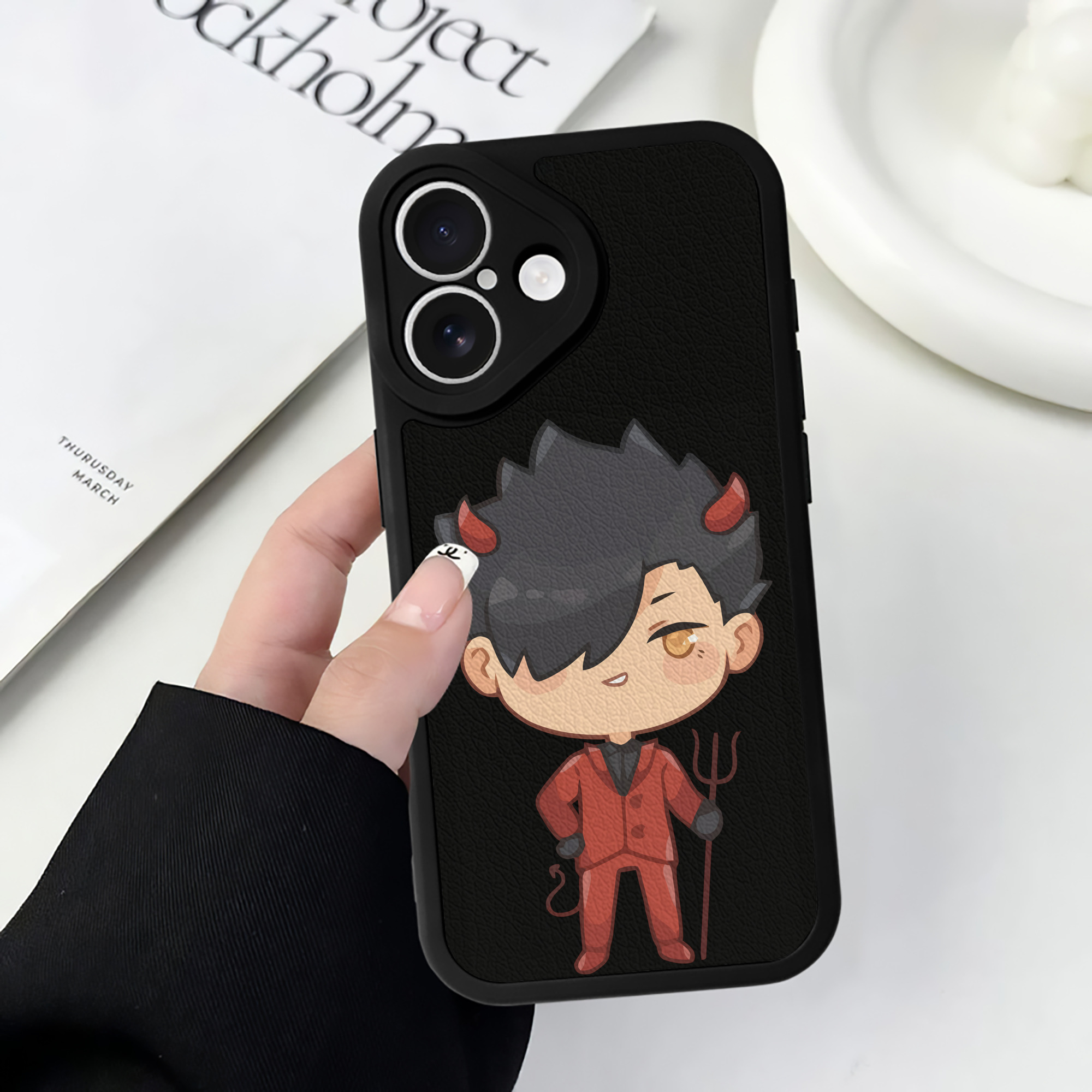 （画像用） ハイキュー!! Haikyu!! 【iPhone 16シリーズ対応】シリコンスマホケース（レザー調） 材質：シリコン